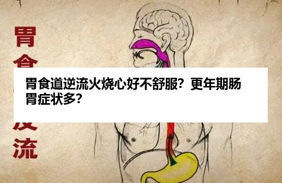 胃食道逆流火烧心好不舒服？更年期肠胃症状多？