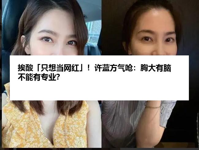 挨酸「只想当网红」！许蓝方气呛：胸大有脑不能有专业？