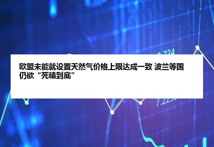 欧盟未能就设置天然气价格上限达成一致 波兰等国仍欲“死磕到底”