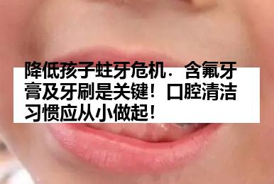 降低孩子蛀牙危机．含氟牙膏及牙刷是关键！口腔清洁习惯应从小做起！