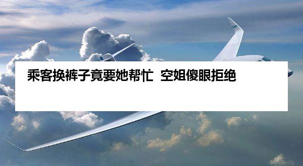 乘客换裤子竟要她帮忙  空姐傻眼拒绝