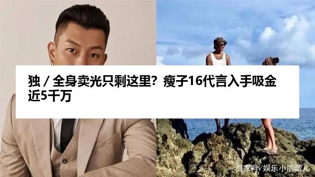 独／全身卖光只剩这里？瘦子16代言入手吸金近5千万