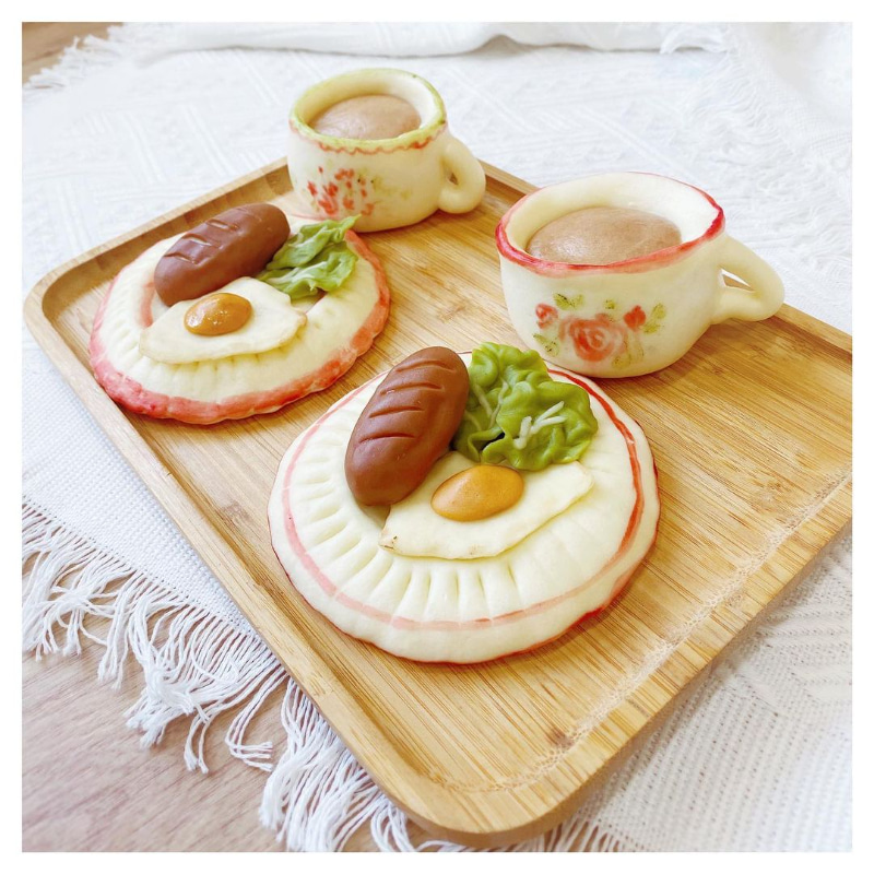 手作造型馒头， 「来吃早午餐吧！」
