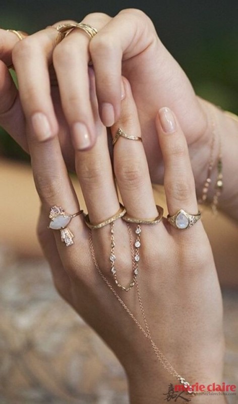 转眼就立夏，要问夏日必备单品，连指手链绝对再重要不过。捂了一个冬天的细嫩肌肤在夏日展现，在白皙的手指上套上或简洁或略带造型的连指手链，不仅拉长了整个手部的线条，更比单戴戒指和手链多了一丝生气。