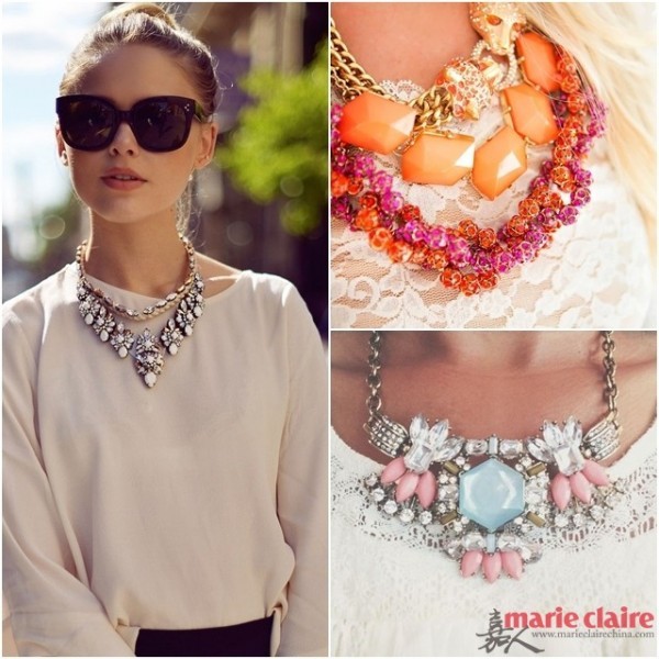 优雅新搭配 用项链当衣领时髦又有趣
