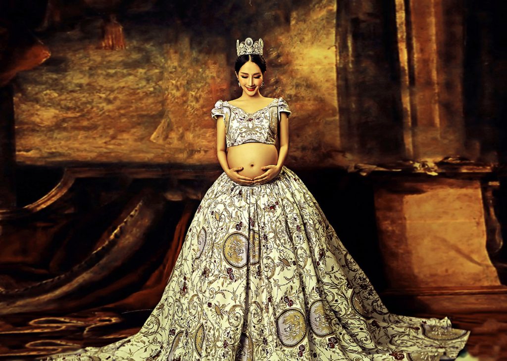 霸气女王油画风格孕妇照写真