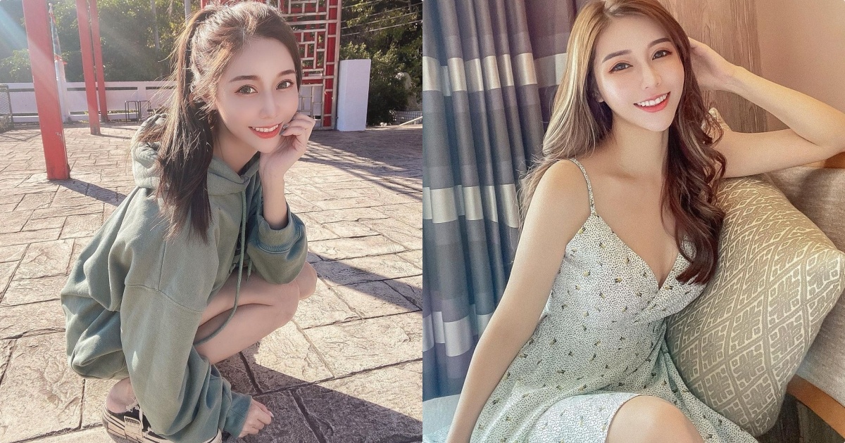 性感IG女神「蹲地拍照」画面好甜穿「深V洋装」的曲线太诱人了！